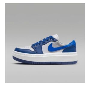 Jordan Low-Top Sneakers in White and Royal Blue